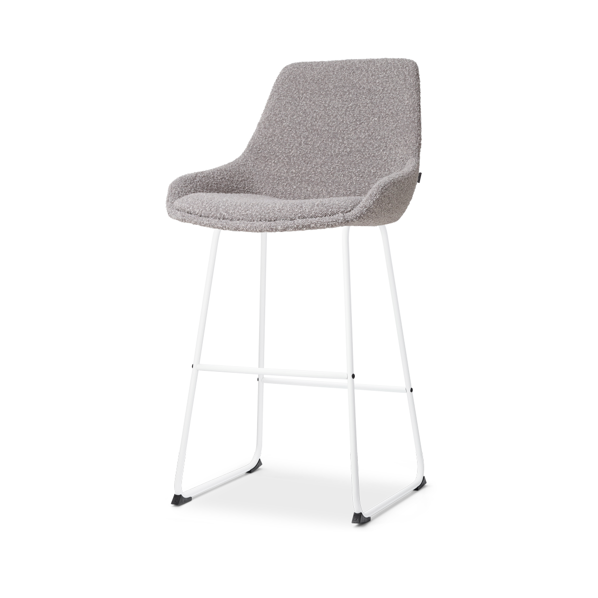 Nolon Nino-Isa Barkruk Bouclé Taupe - Stof - Wit Onderstel - 75 cm