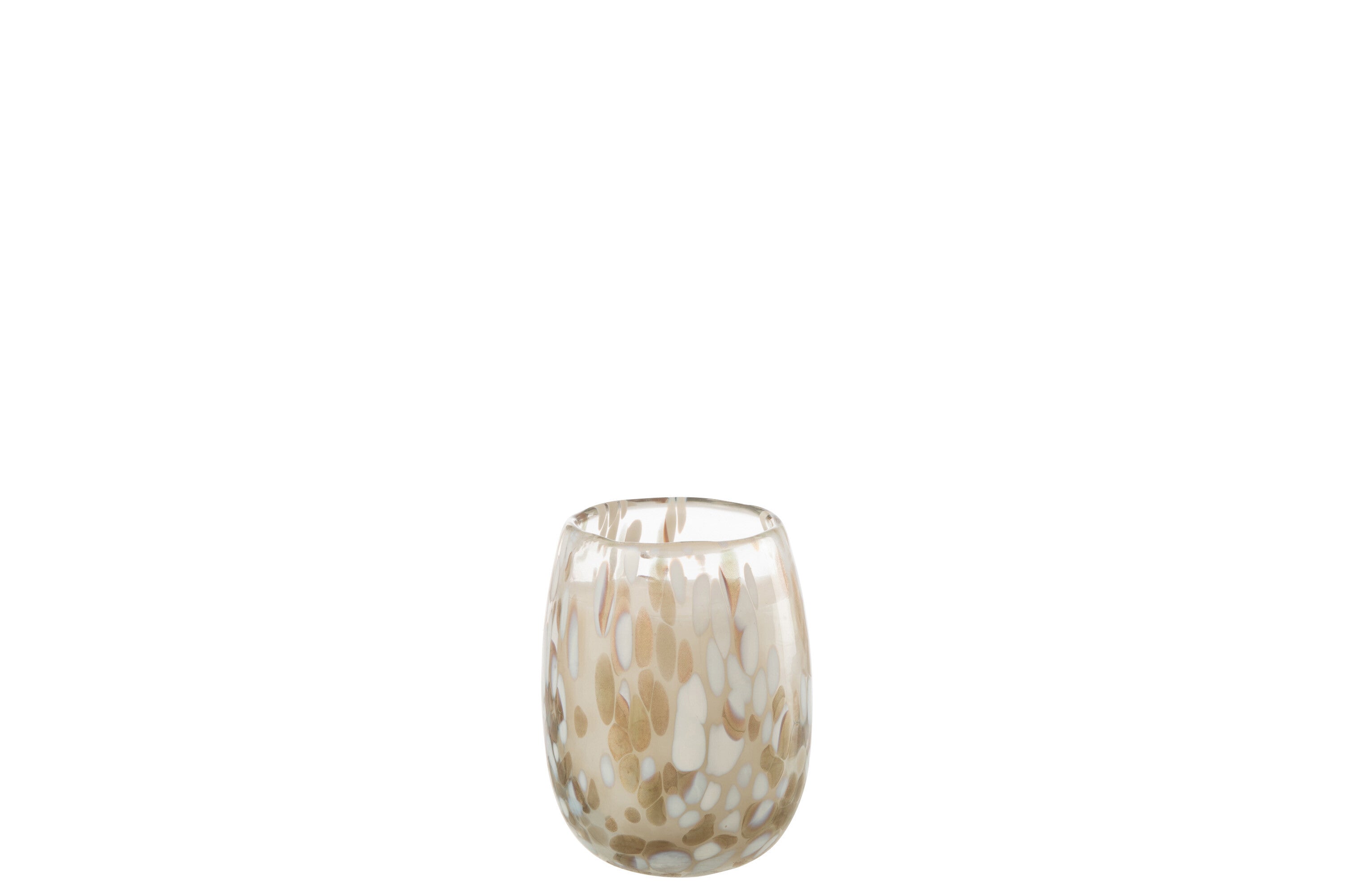 J-Line geurkaars Mia - Osmanthus & Suede - glas - wit/mix - small - 90U
