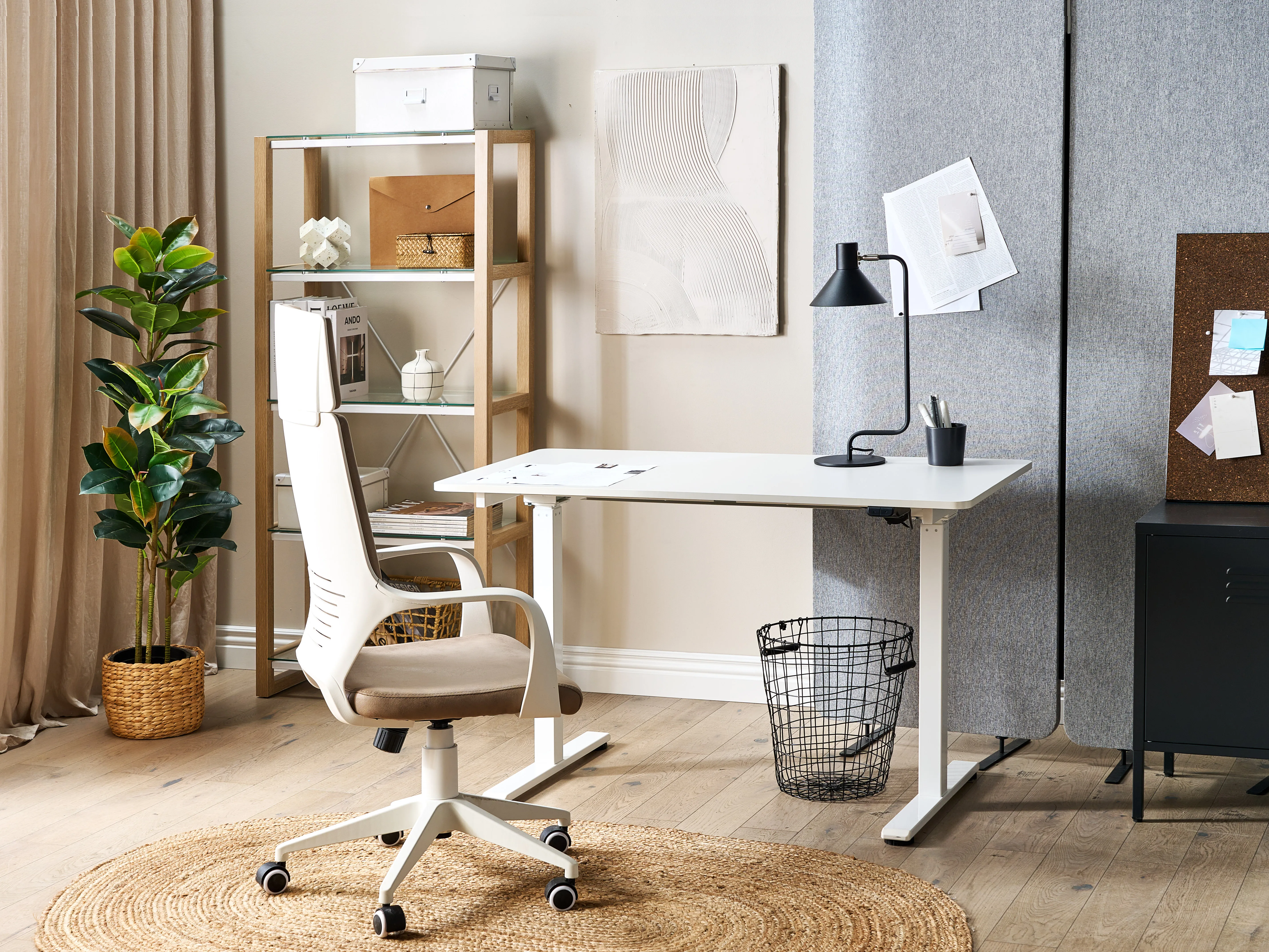 Electric Adjustable Standing Desk GRIFTON White 120 cm 60 cm