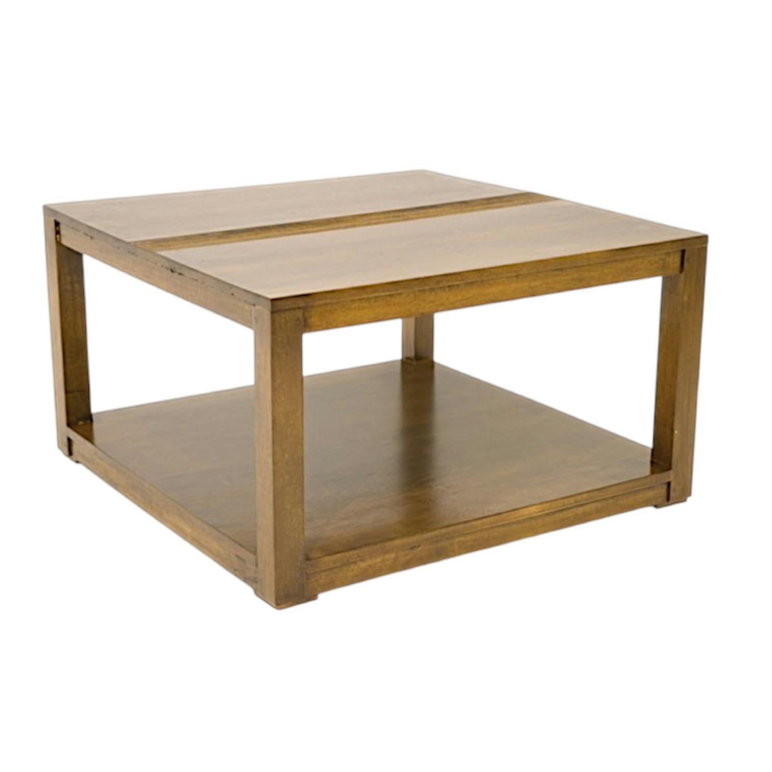 Table basse Hévéa double plateaux 70x70x40cm GALA