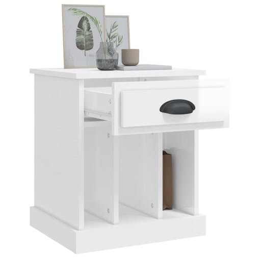 NNEVL Bedside Cabinets 2 pcs High Gloss White 43x36x50 cm