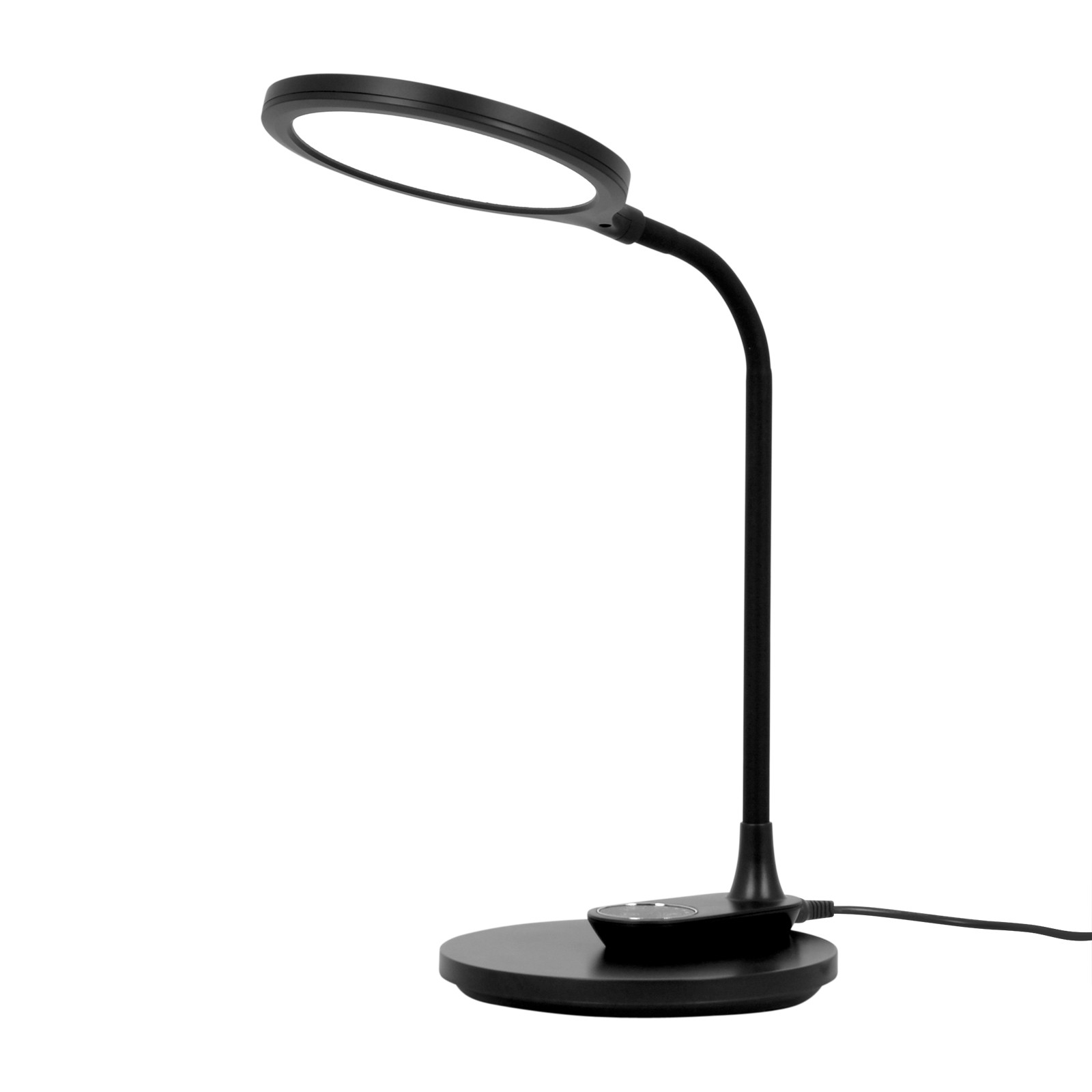 Lampka biurkowa GAJA okrągła czarny LED 9W Biały zmienny 530lm IP20 Kaja