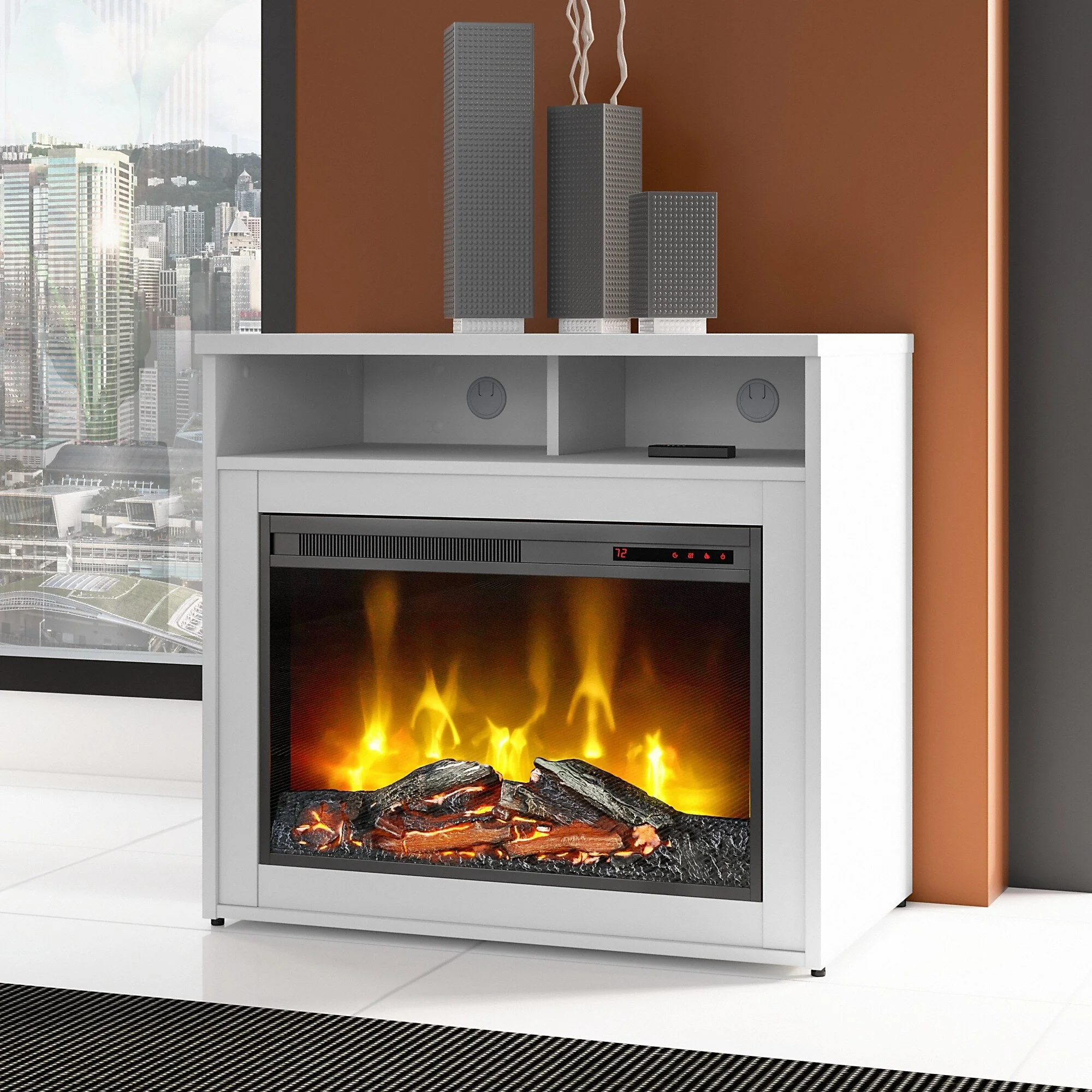 Studio C 32W Electric Fireplace with Shelf by Bush Business Furniture