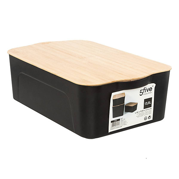 Boîte plastique couvercle bambou 135L - 5Five
