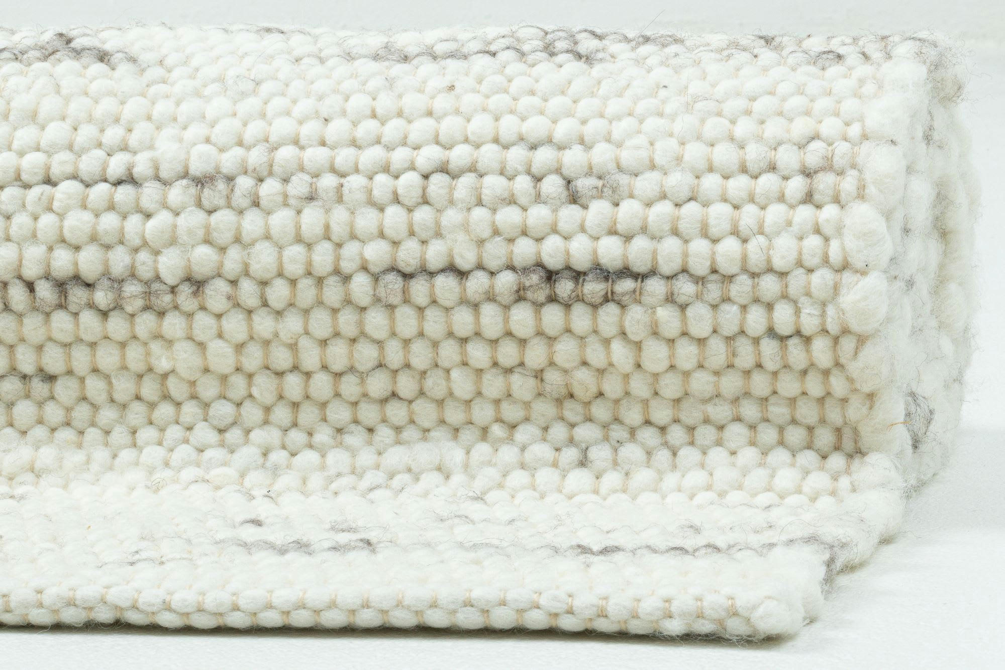 ALM-GLÜCK - Tapis tissé à la main en laine naturelle natural grey 120x180
