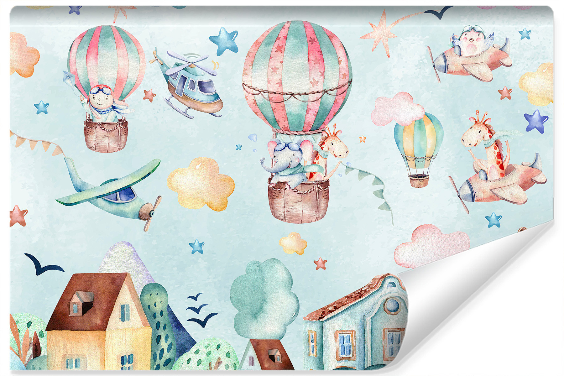 Fototapeta Dla Dzieci BALONY Gwiazdy Bajka 90x60cm
