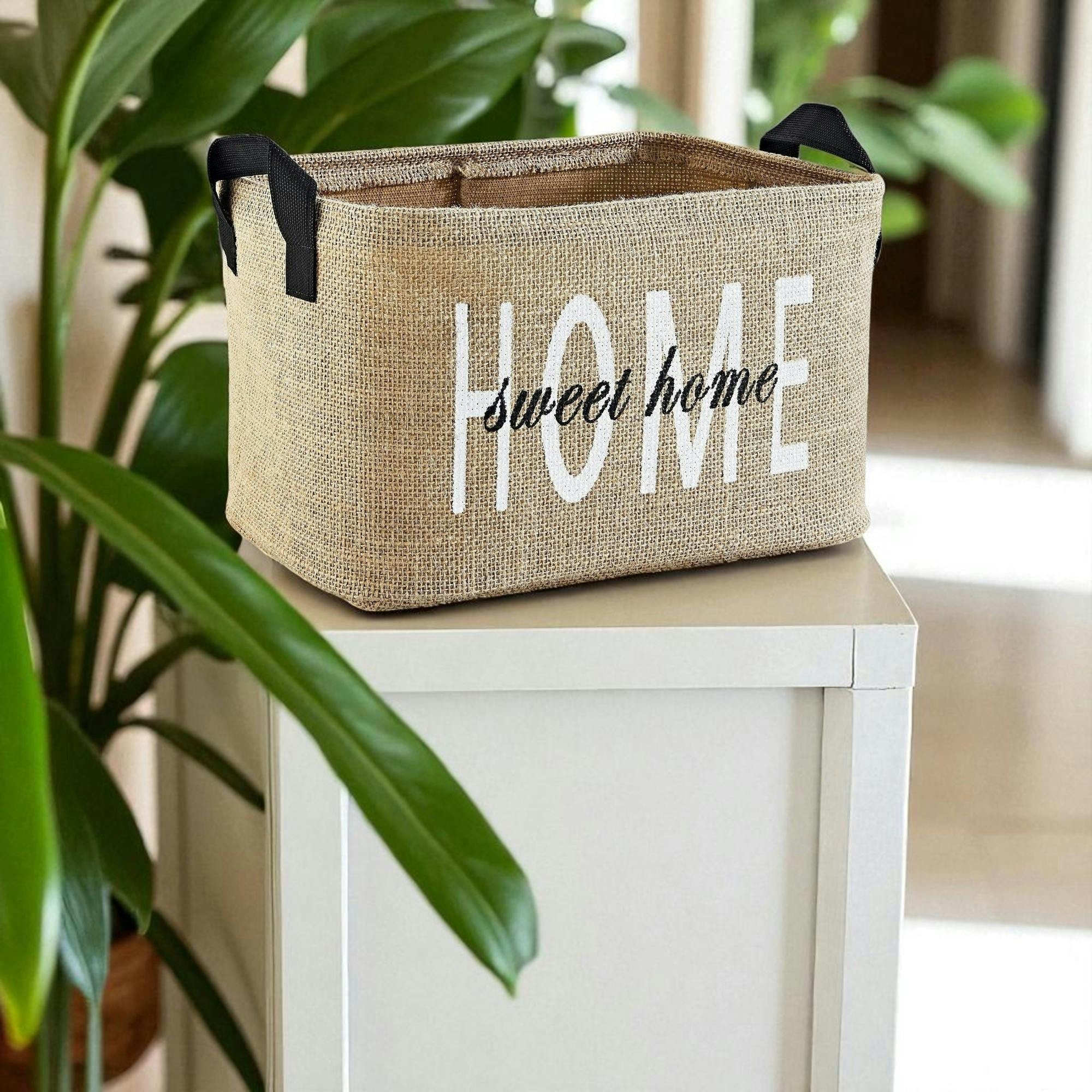 Panier de rangement en jute – Home sweet Home