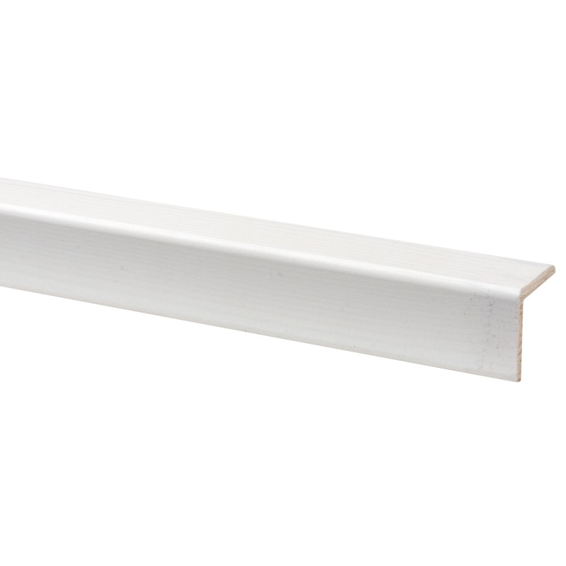 Profilé d'angle en pin blanc 270 x 3,4 x 3,4 cm