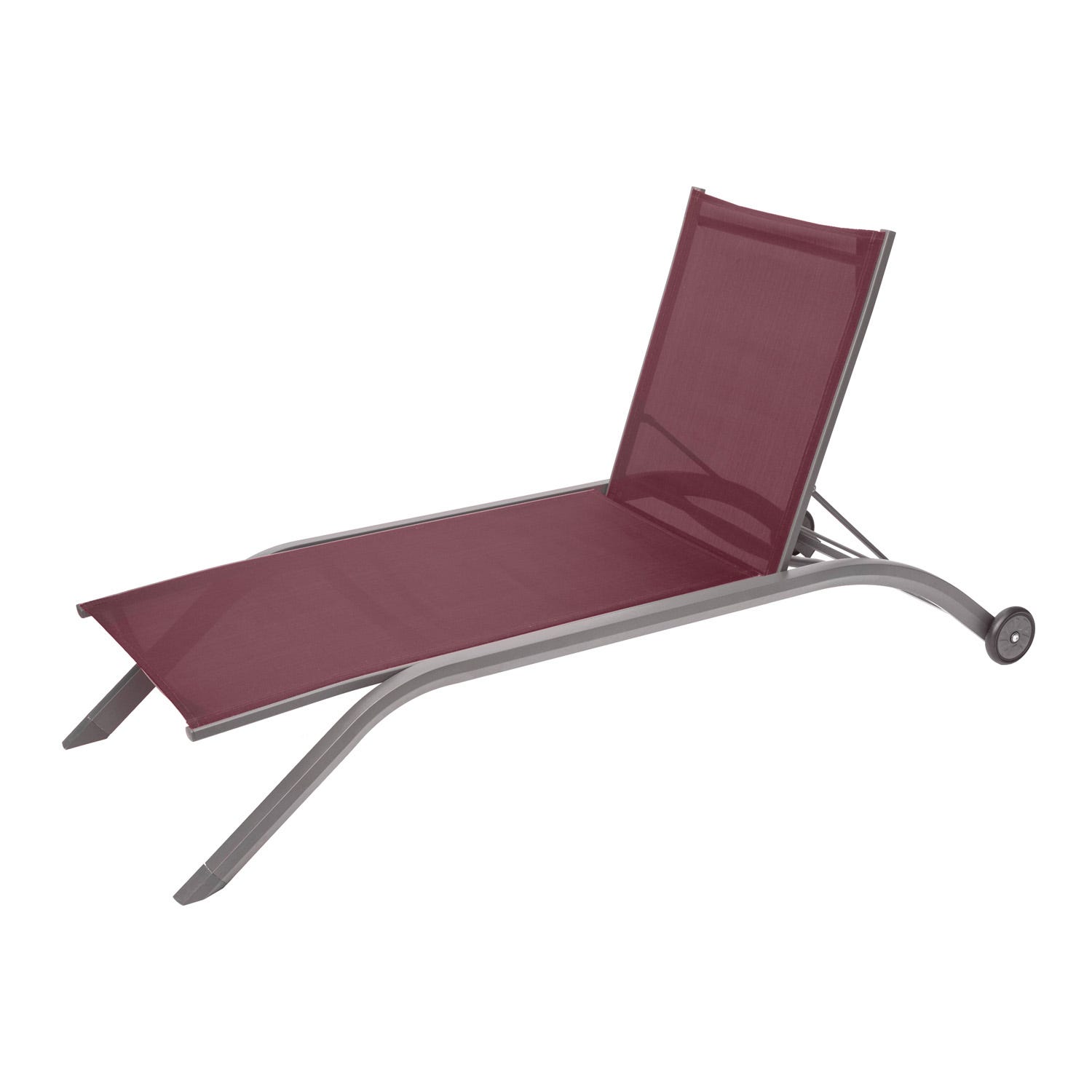 Lettino prendisole 201x99x80 cm Milenio bordeaux