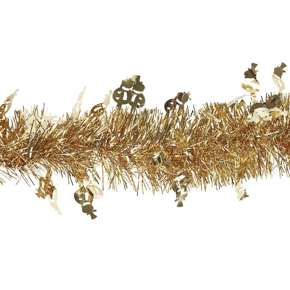 Guirlande de No&euml;l doré bonhomme de neige 3 m