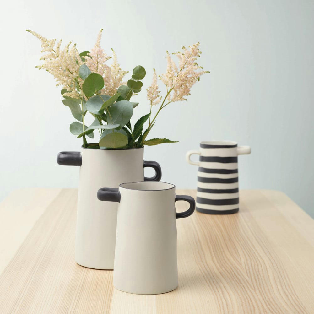 RAYU - Vase bicolore en grès H22cm