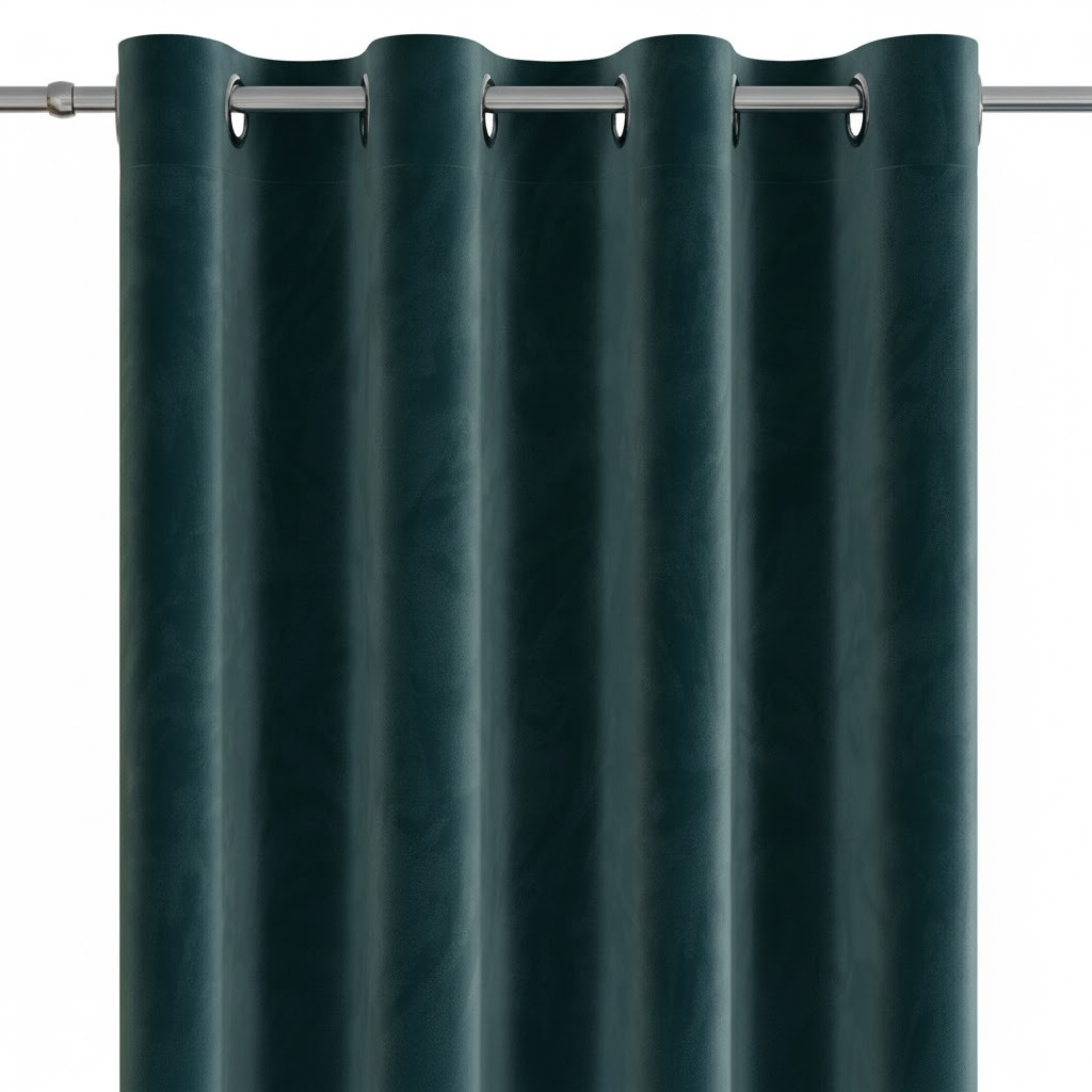 Zasłona gotowa na przelotkach Velvi 140x250 cm ciemna turkusowa