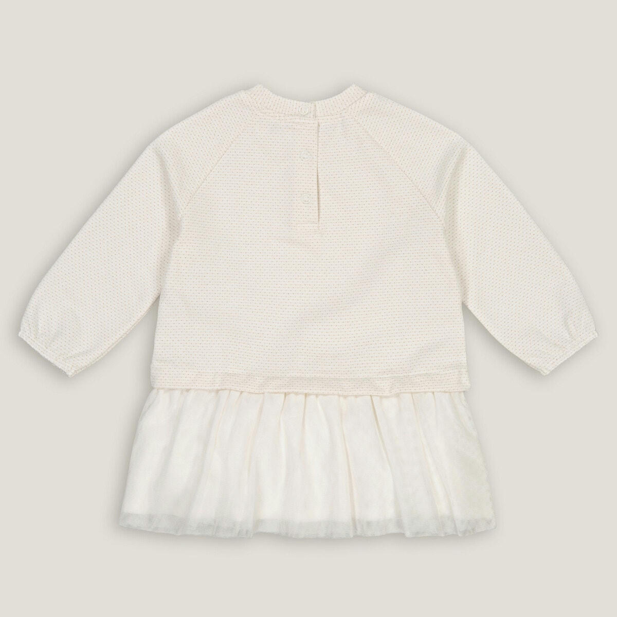 Robe manches longues, effet 2 en 1, imprimée pois