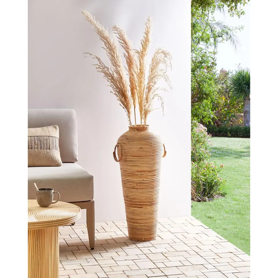 ELATIA - Decoratieve vaas - Natuurlijk - 70 cm - Rotan