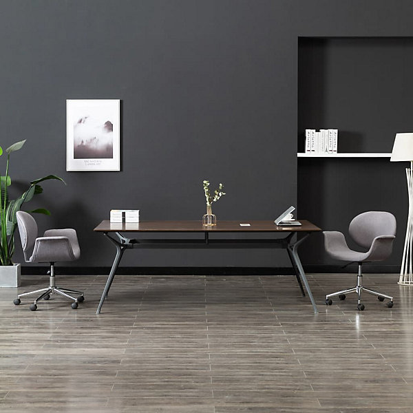 Chaise pivotante de bureau Gris Tissu vidaXL