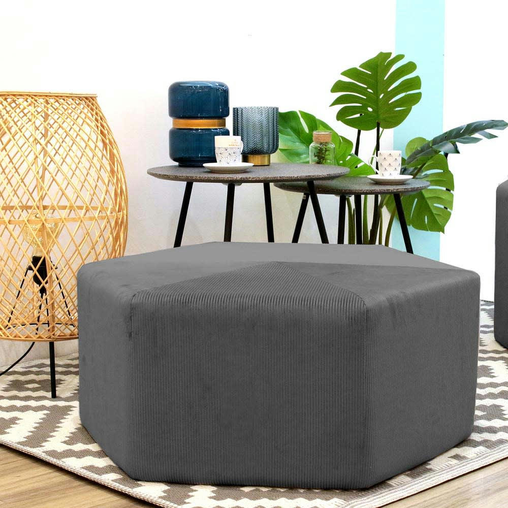 GIULIA - Grand pouf 75 cm gris souris