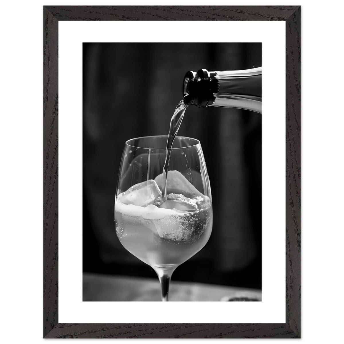 Artfulprints Poster met Lijst Aperol Spritz - Lifestyle black-white  - 30x40 cm - Zwart / Wit