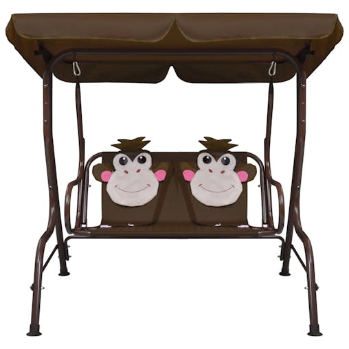 NNEVL Kids Swing Bench Brown 115x75x110 cm Fabric
