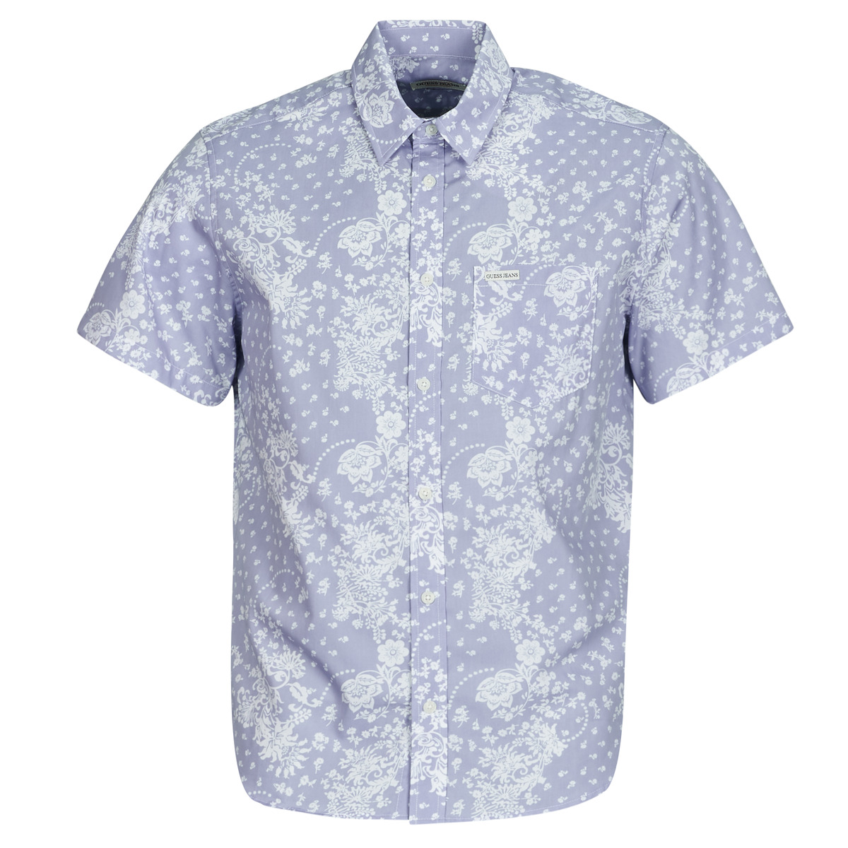 Guess - SS REG PKT COLLAR SHIRT - Blue