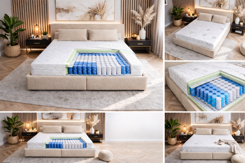 Materac Pocket Lux 90x200 Kieszeniowy 7 Stref Komfortowy AntyalergicznyHIT