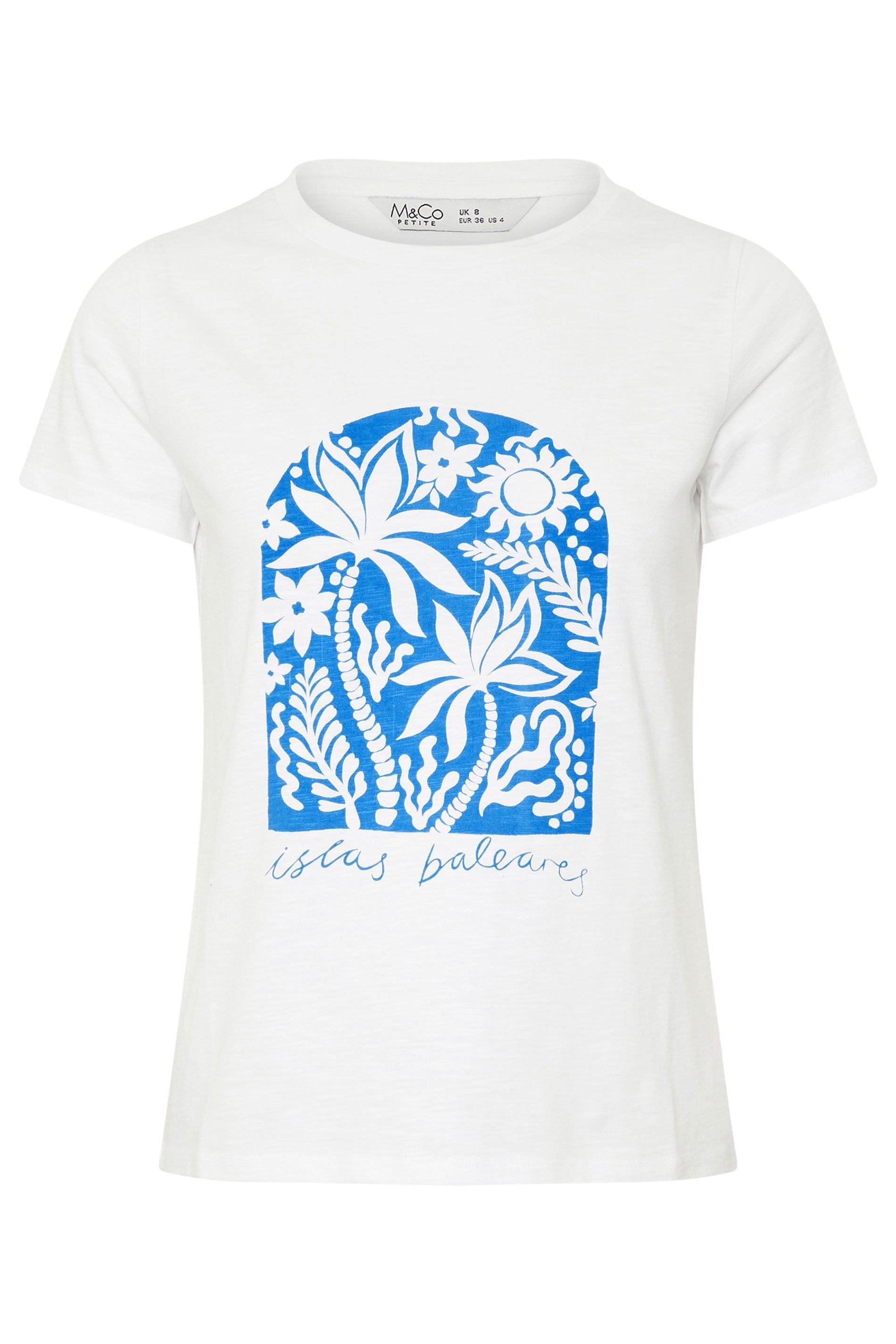 M&Co Petite Tropical Graphic T-Shirt