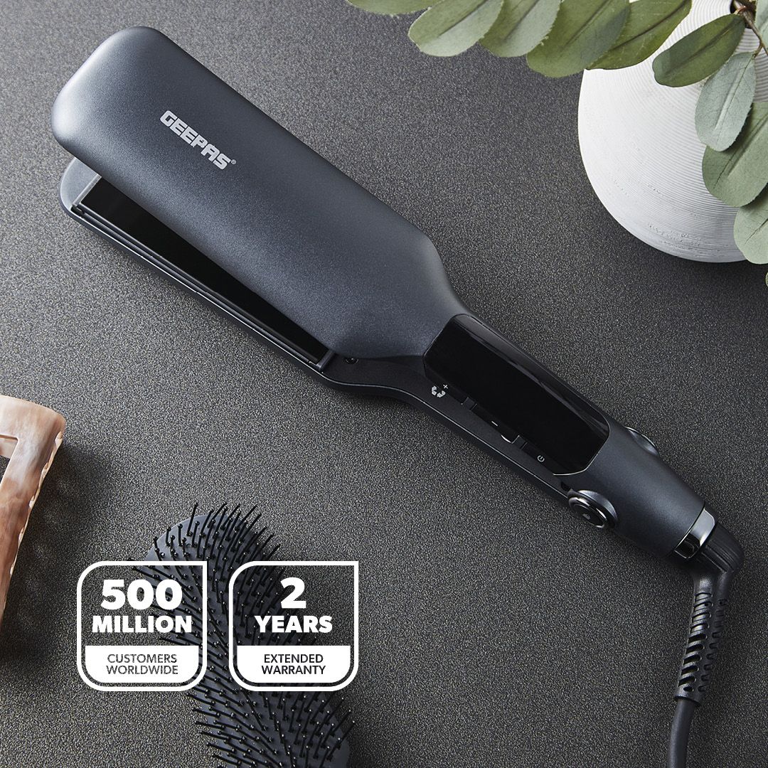 Geepas Hair Straightener Thermo-Ceramic Floating Plates Digital LED Display