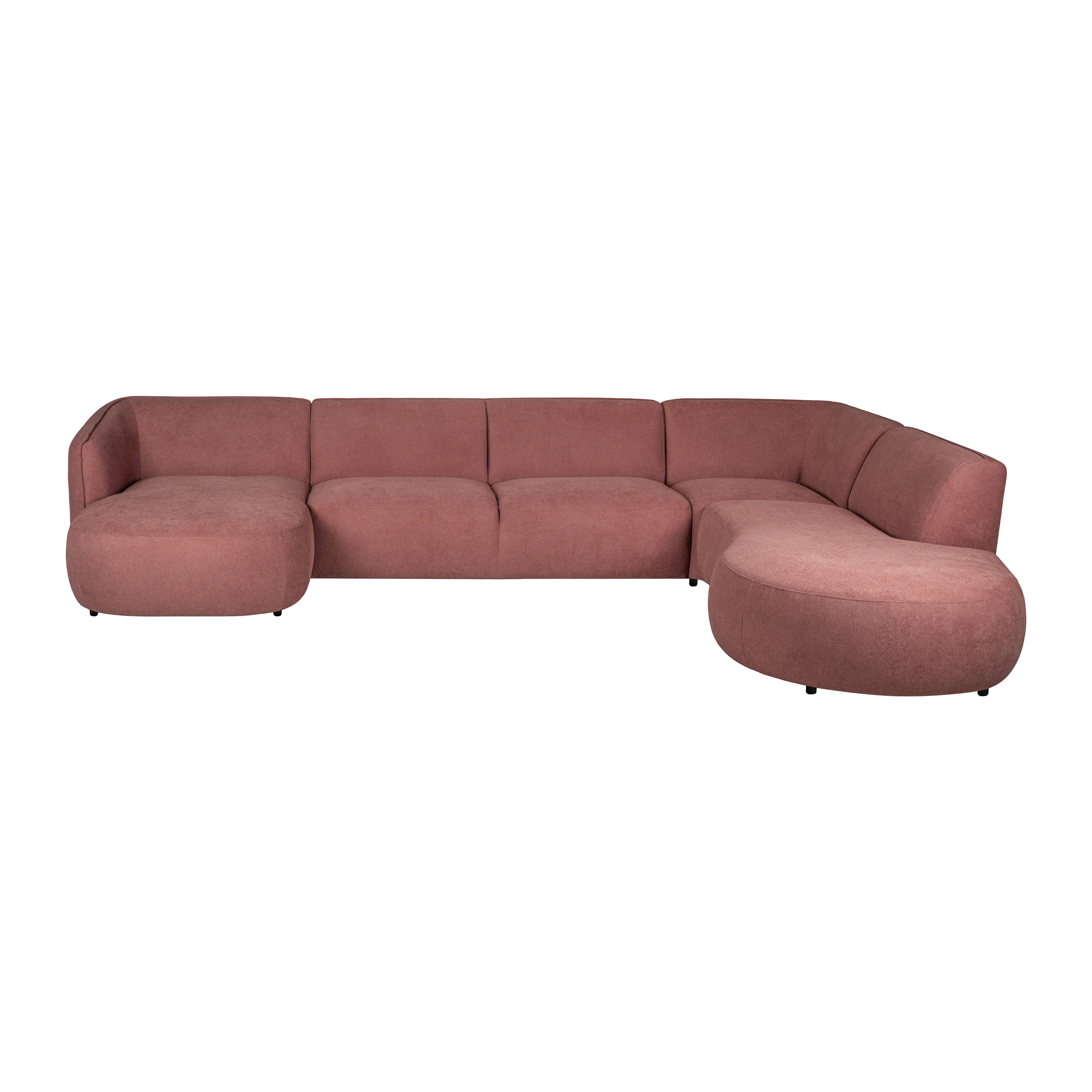 by fonQ Soft U-bank Rechts - Micro Chenille - Oud Roze