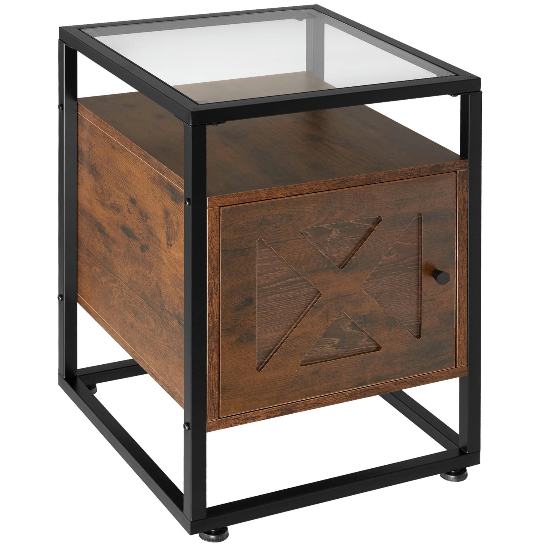 - Table de chevet Style industriel Bois foncé industriel, rustique