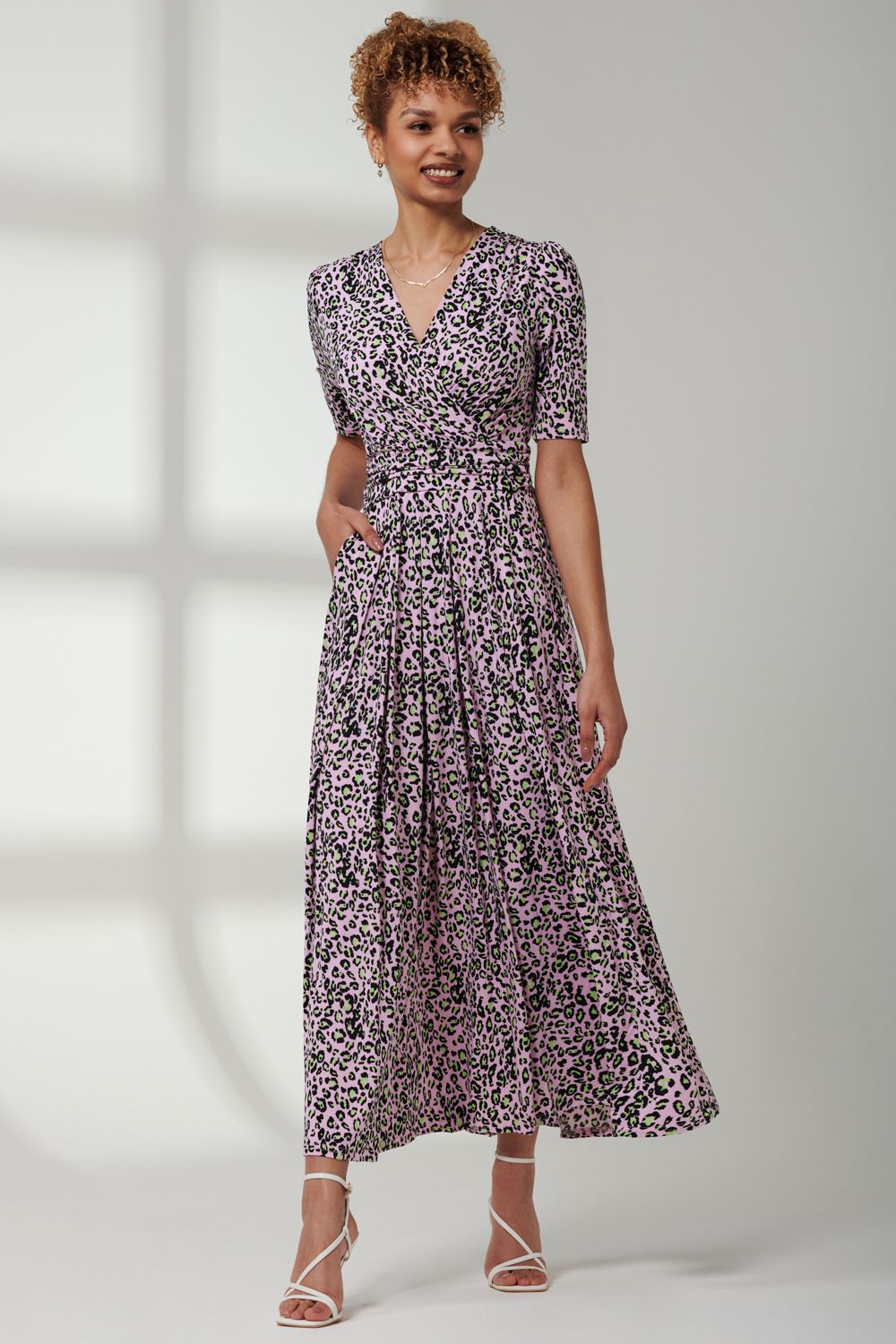 Jolie Moi Jersey Wrap Front Maxi Dress