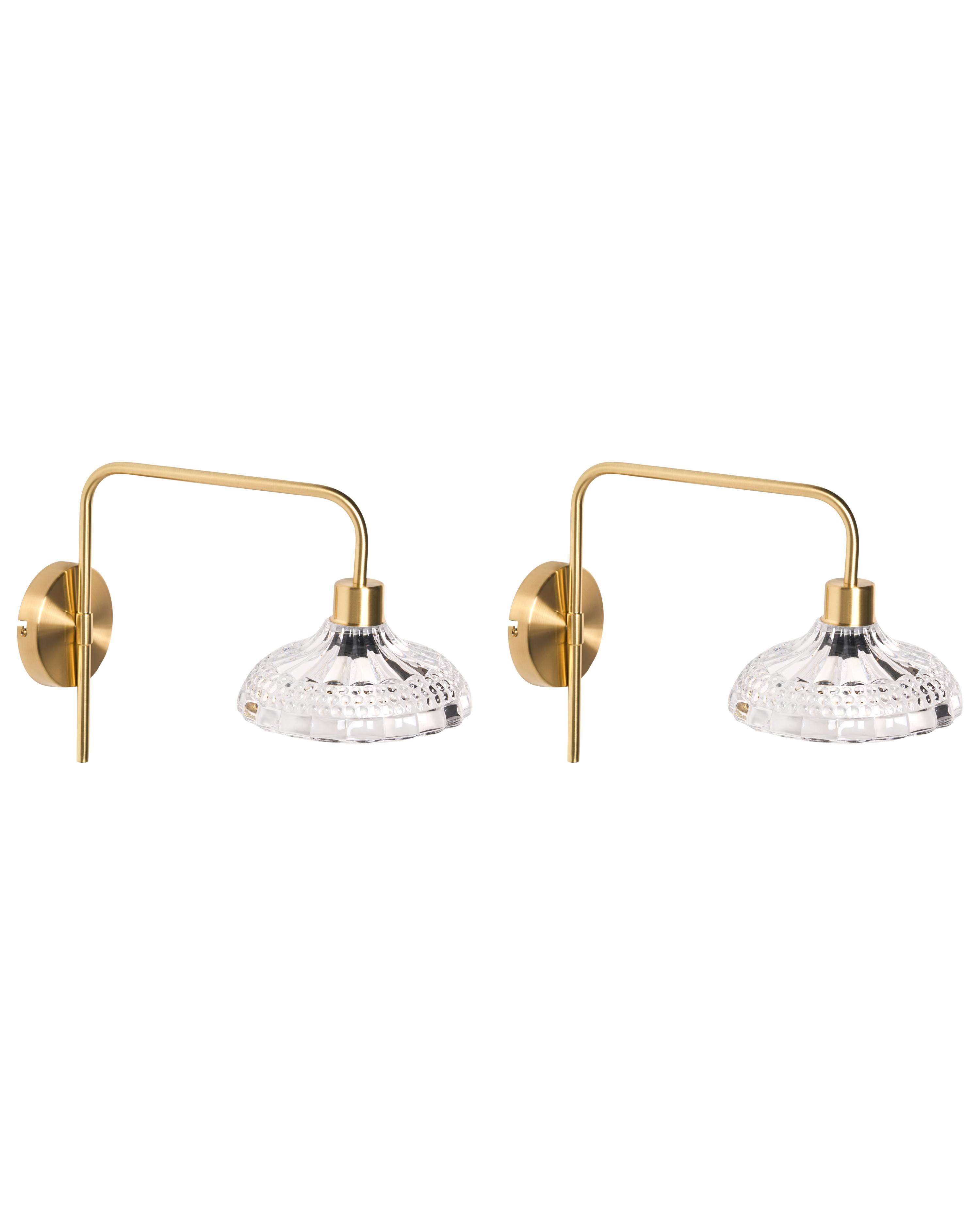Set of 2 Wall Lamps MOLINO Metal Gold