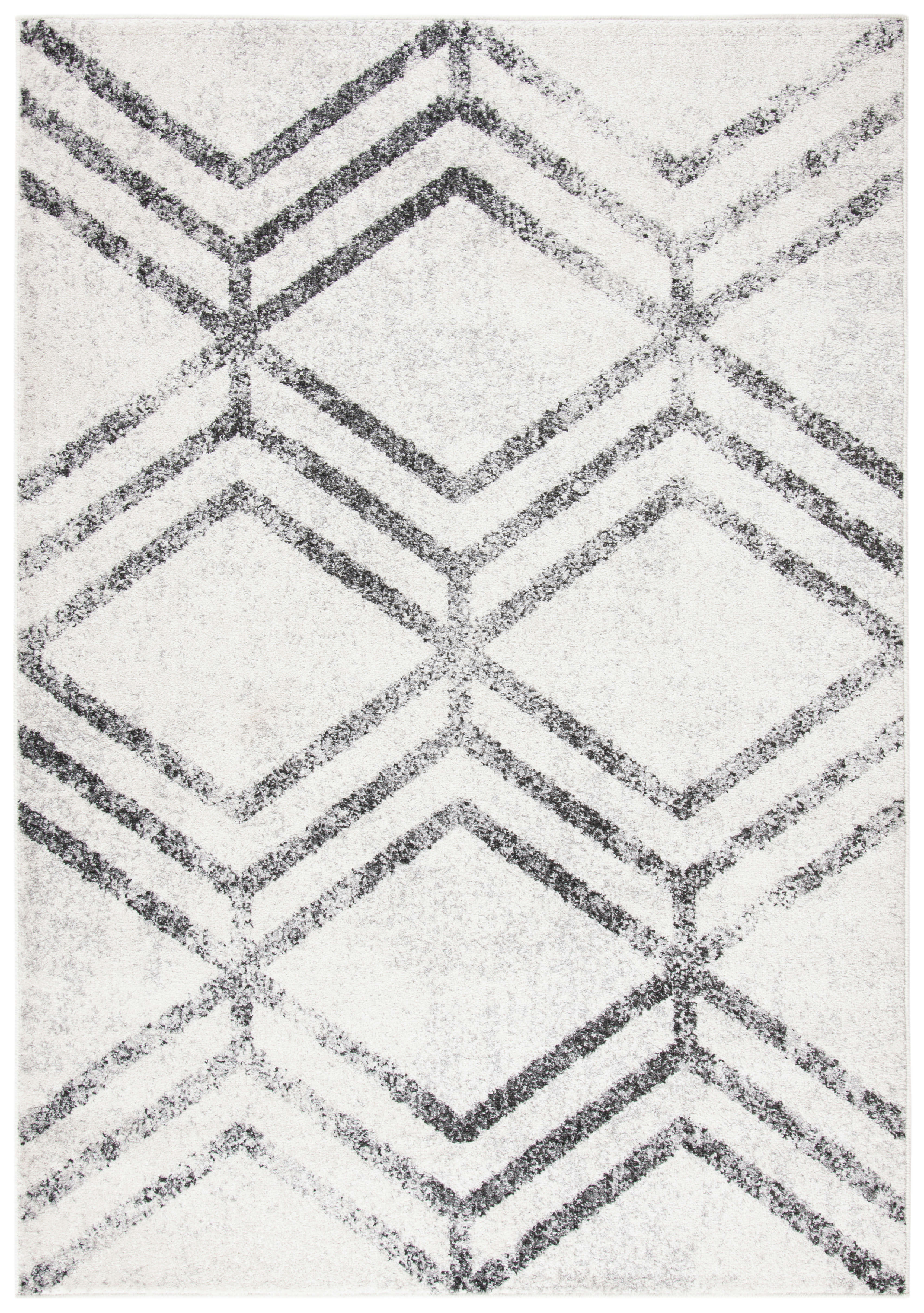 ADIRONDACK - Tapis de salon interieur en ivoire & gris, 122 x 183 cm