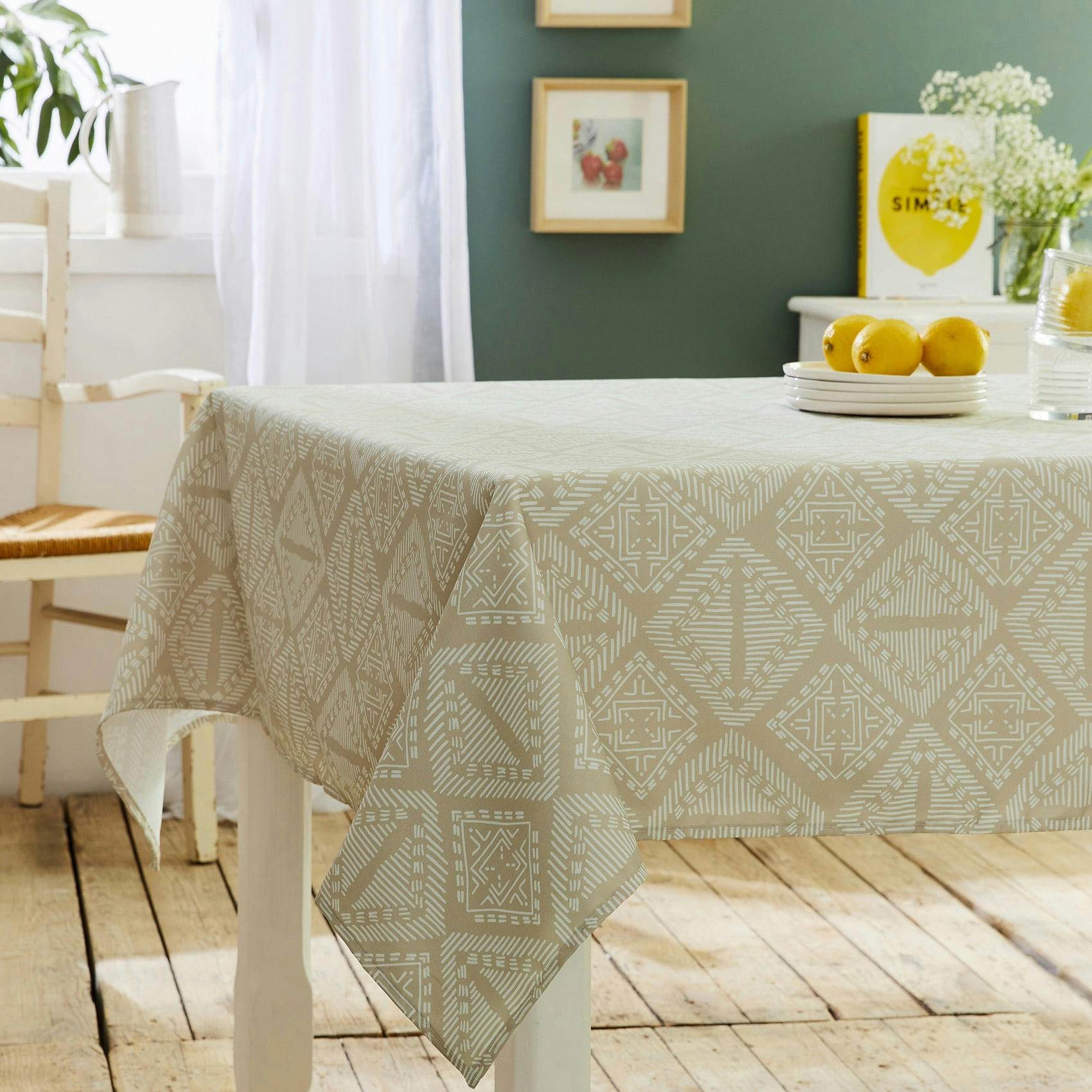 - Nappe boho polyester ficelle 170x170 cm