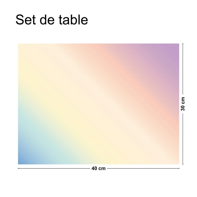 RAINBOW - Lot de 4 sets de table L 40xl 30cm Multicolore Arc en ciel