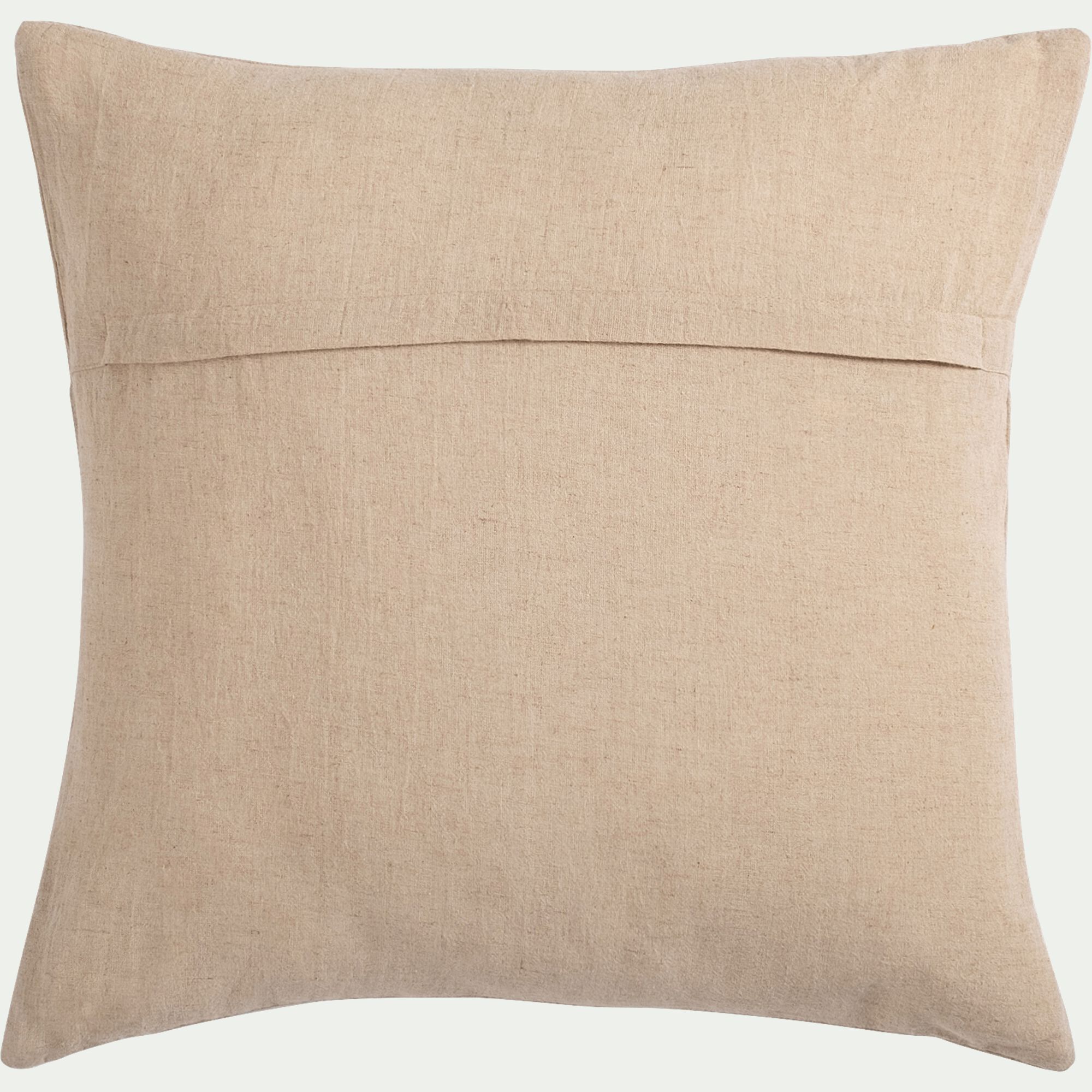 LAUZON - Coussin en lin et coton finition liseré 45x45cm - beige