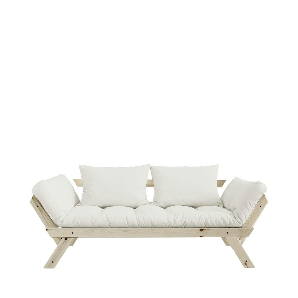 BEBOP - Canapé en bois naturel et tissu naturel 2 places