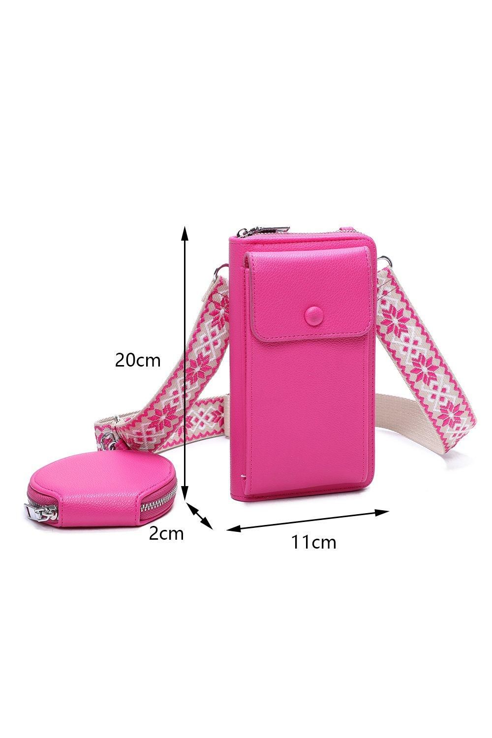 Fontanella Fashion Pyari PU Leather Crossbody Phone Purse with Mini Purse
