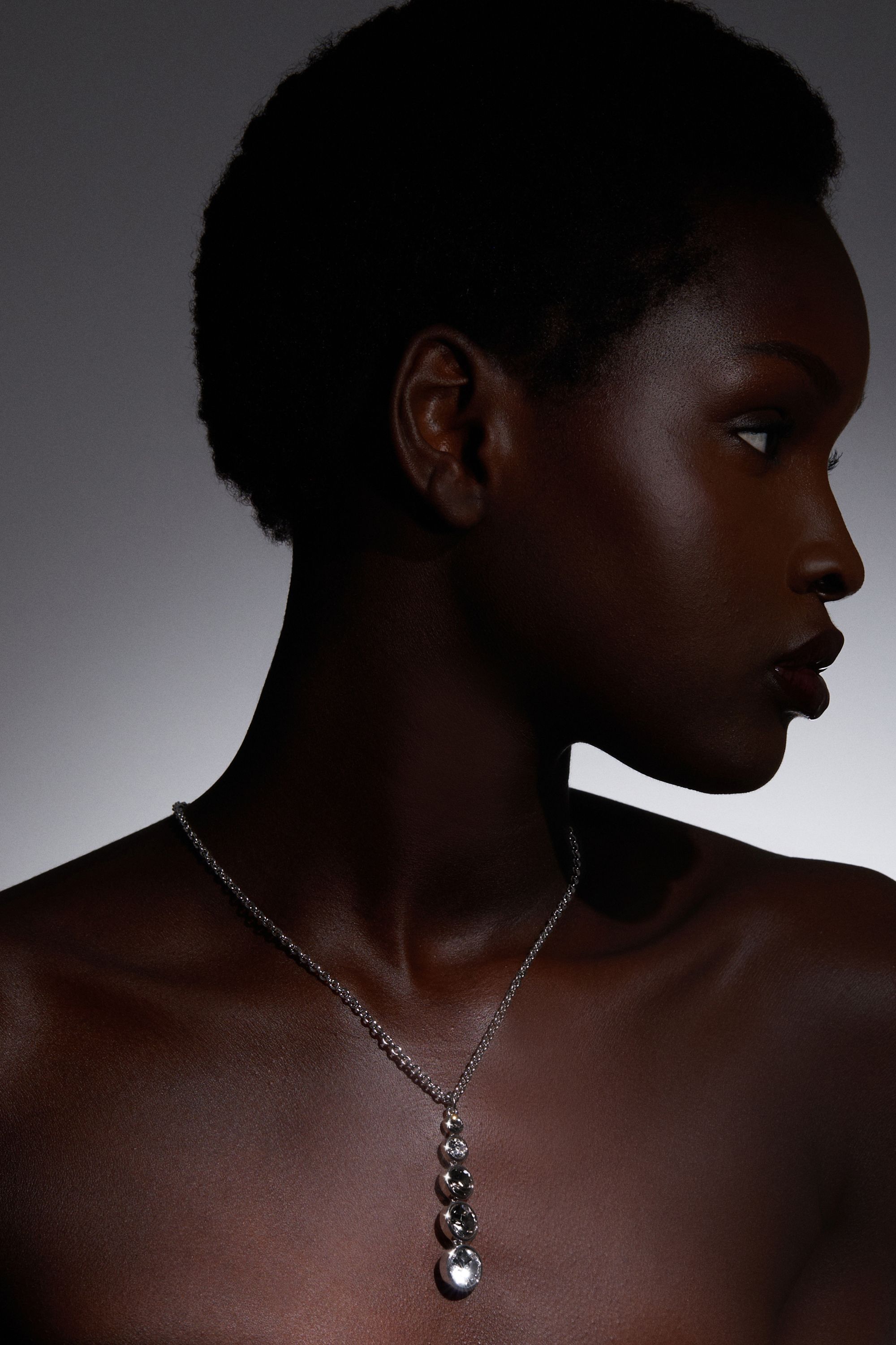 KarenMillen Hand Set European Crystal Teardrop Pendant