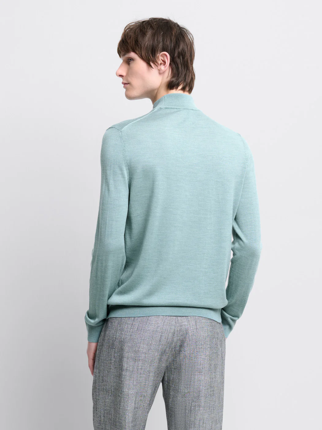 Pull col cheminée en laine Mérinos