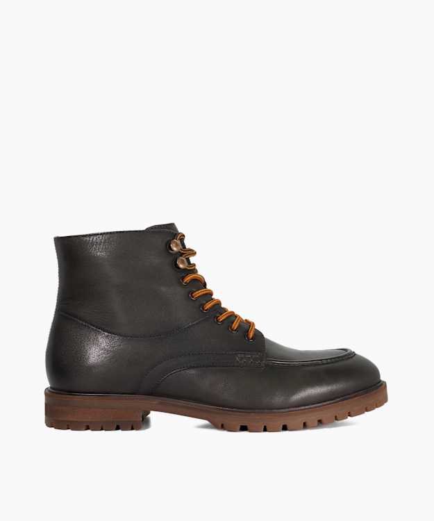 Collson Khaki - Burnished Leather Lace-Up Ankle Boots