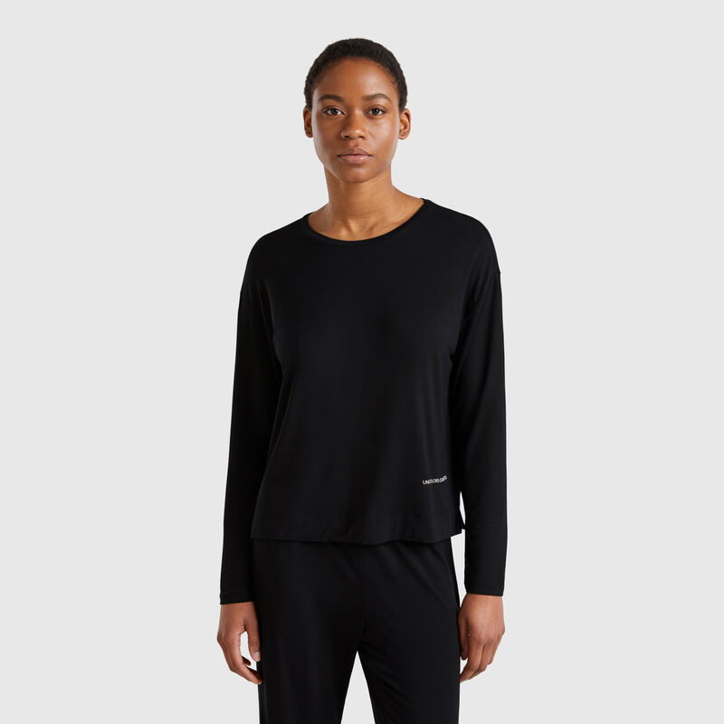 Long sleeve t-shirt in stretch Modal