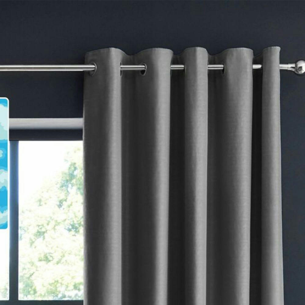 - Rideau occultant polyester gris 140x260 cm