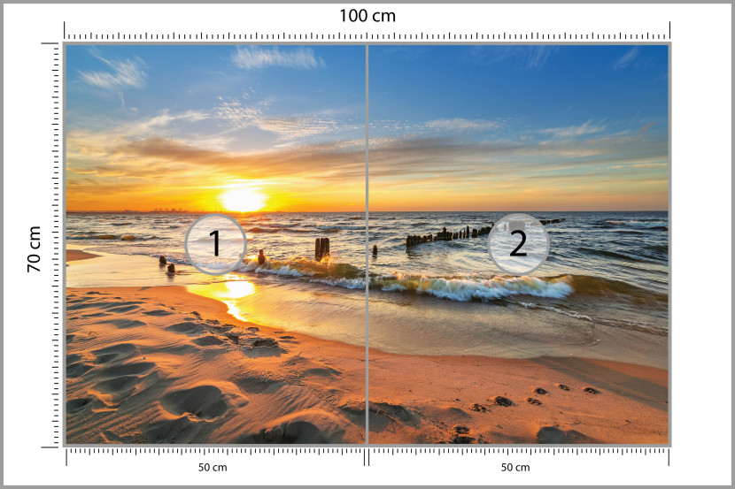 Fototapeta Zachód słońca nad morzem 100x70cm