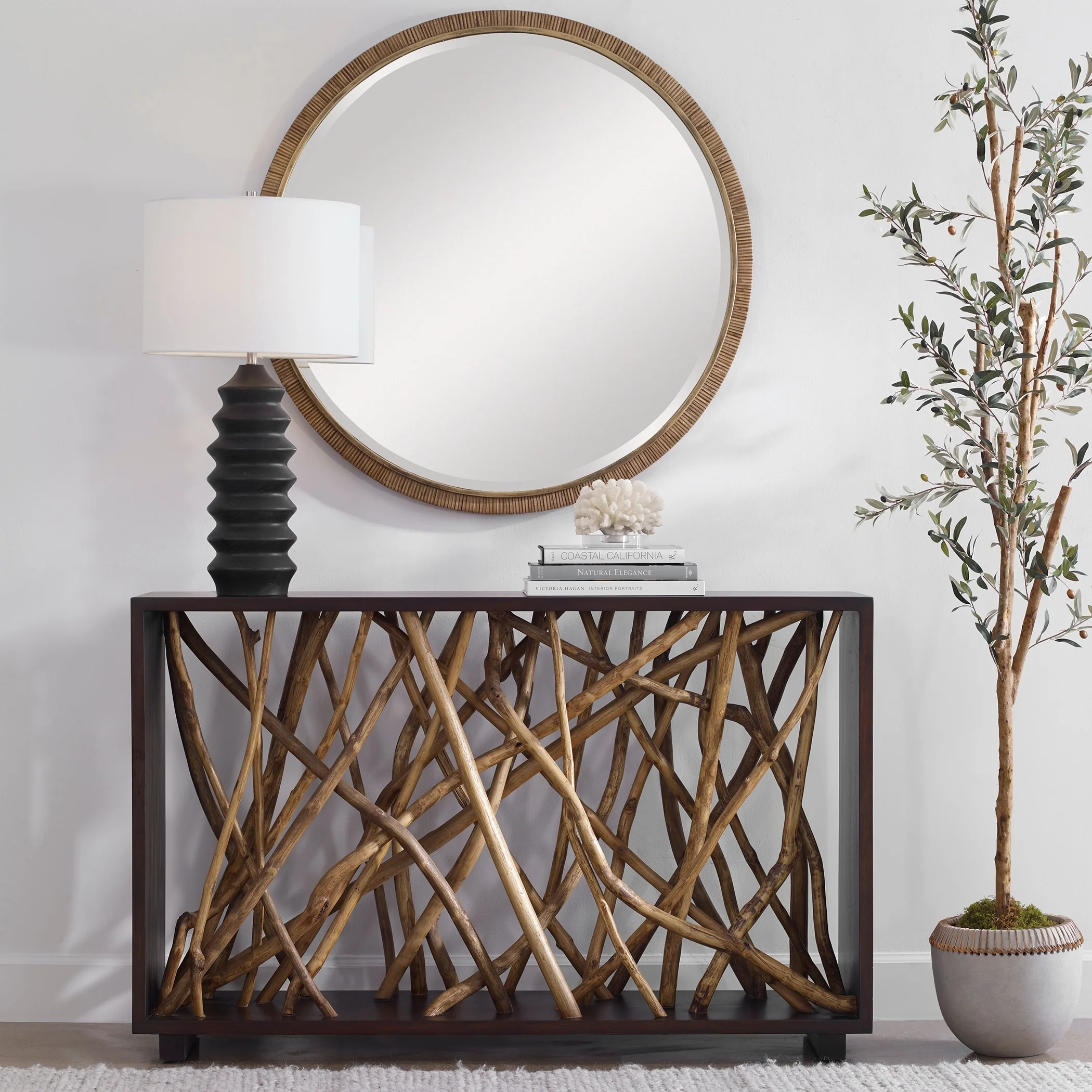 Uttermost Teak Maze Console Table - 54W x 35H x 14D