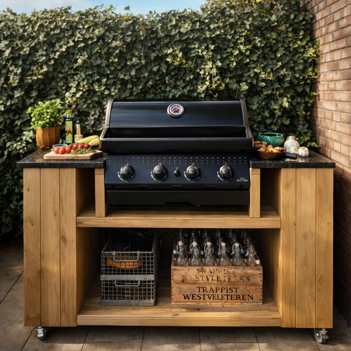 Patton Gasbarbecue 3   1 opus inbouw - zwart