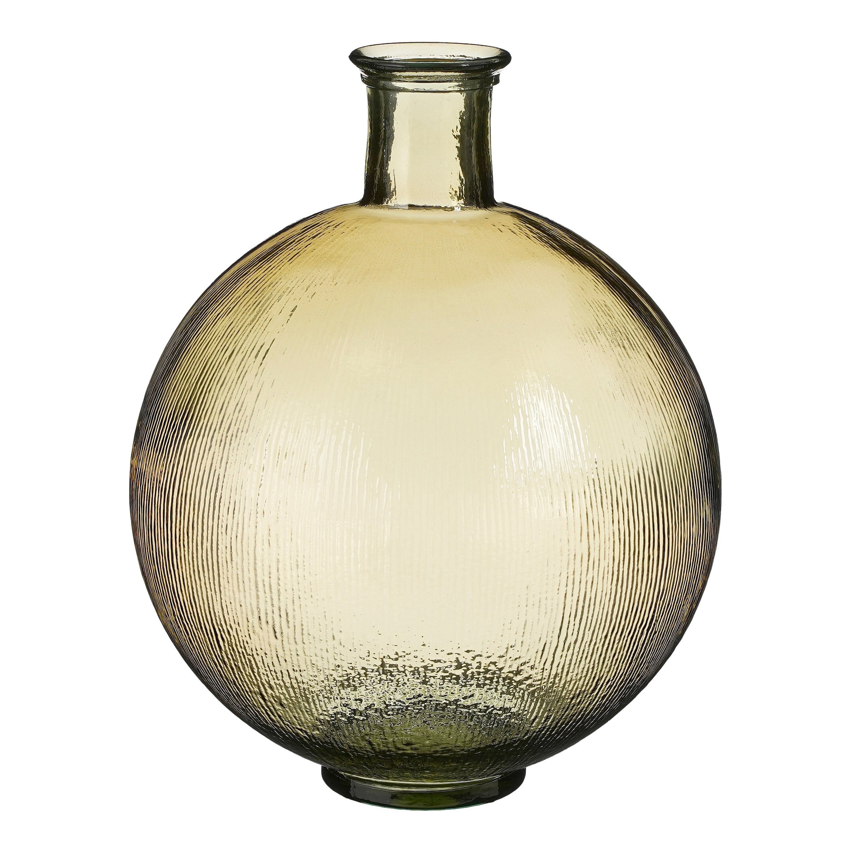 Mica Decorations Firenza Fles Vaas - H42 x Ø34 cm - Gerecycled Glas - Lichtbruin