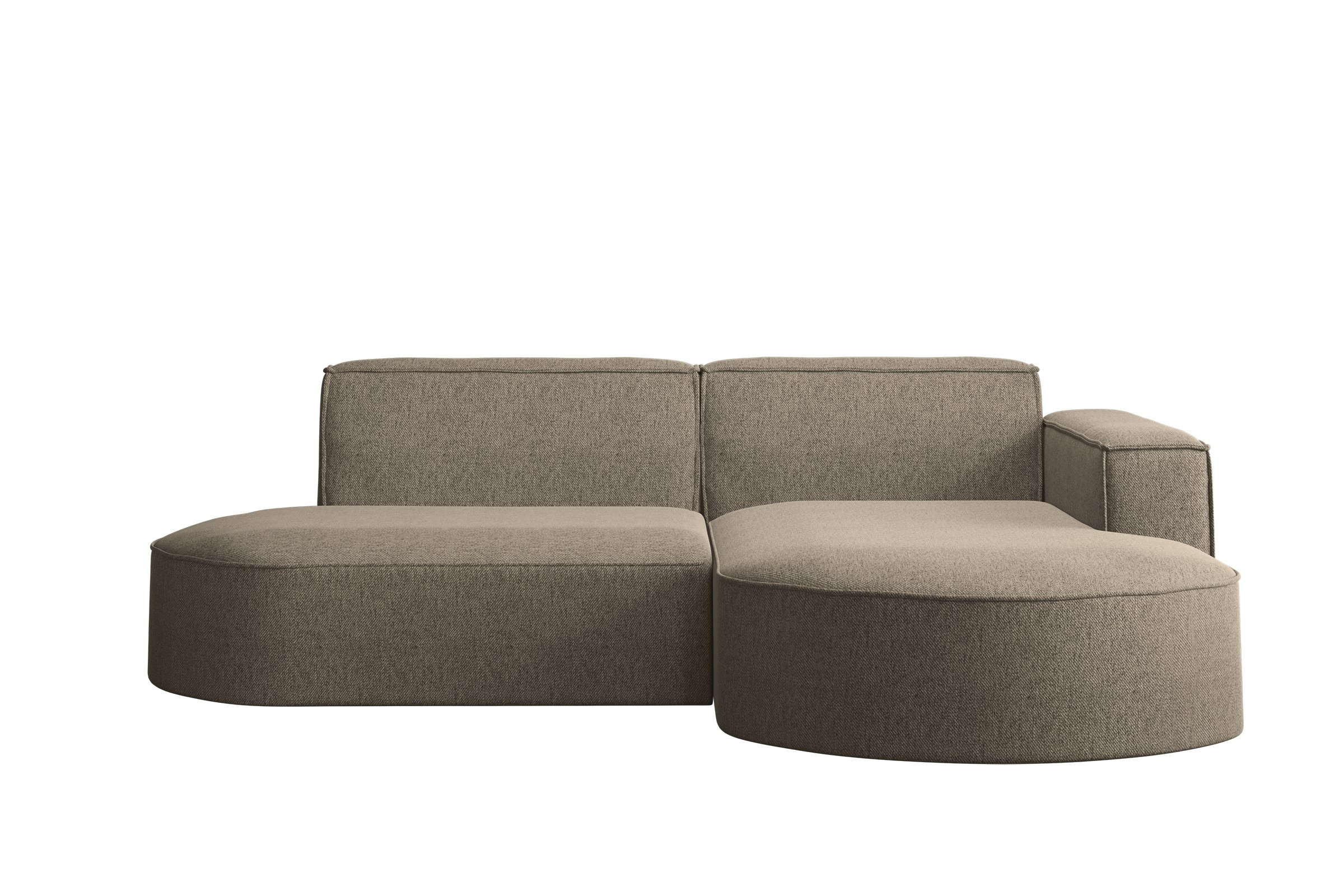Sofa w kształcie L MODENA Studio, tkanina Verita, Ciepły beż Prawostronny