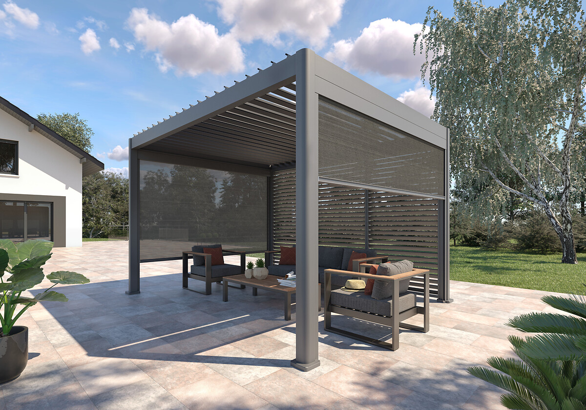 Pérgola ÉVORA cinza graphite 4x3m