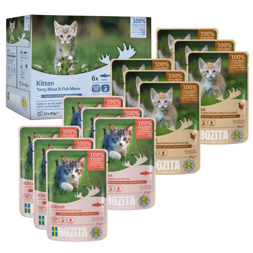Bozita Kitten Chunks in Sauce Pouches 12 x 85g
