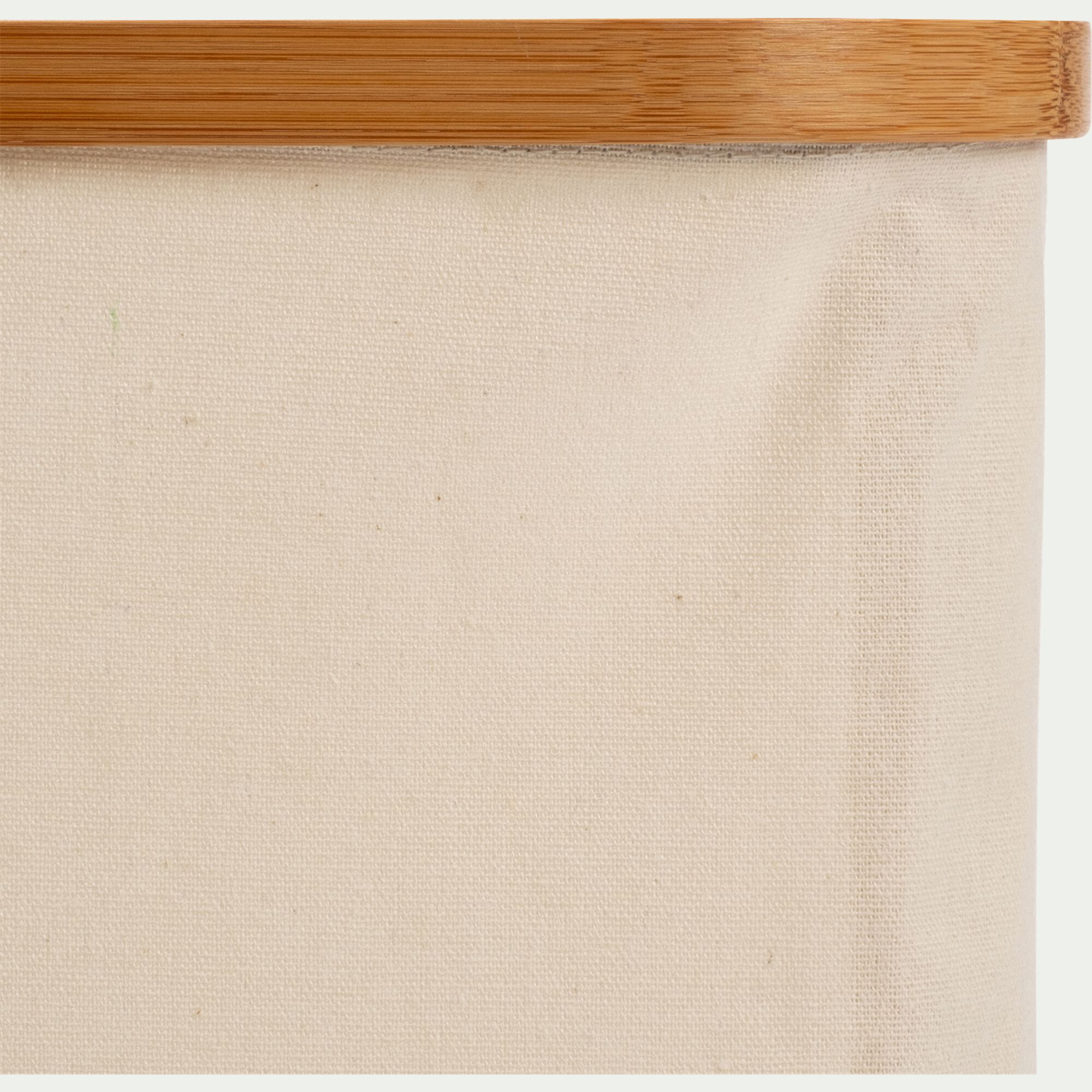 LINO - Panier en polycoton et bambou H15xL33cm - blanc