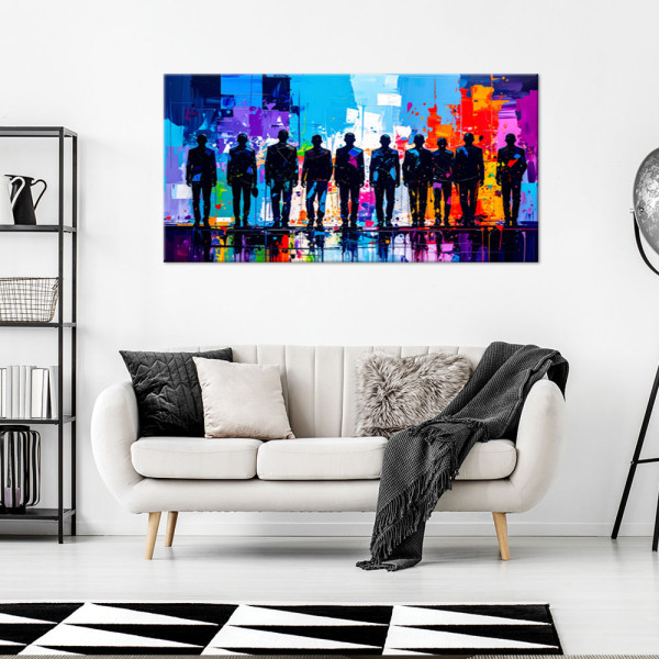 Obraz do salonu biura, Postacie Ludzie Kolorowa Abstrakcja 80x40
